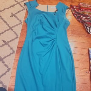 Teal Calvin Klein fitted dress